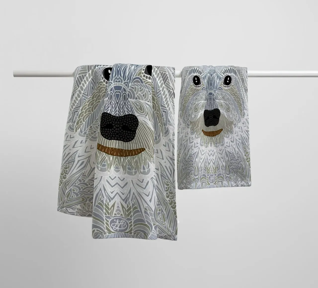 Westie towel by Angelika Parker