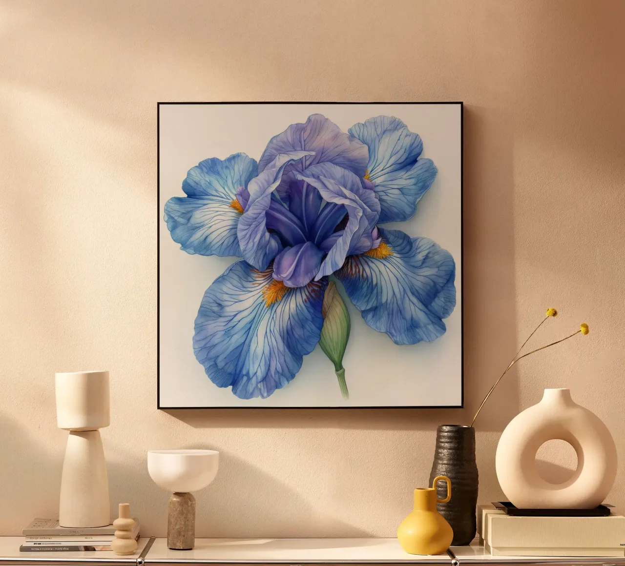 Fiore di iris 1 alluminio dibond da Bold Blooms