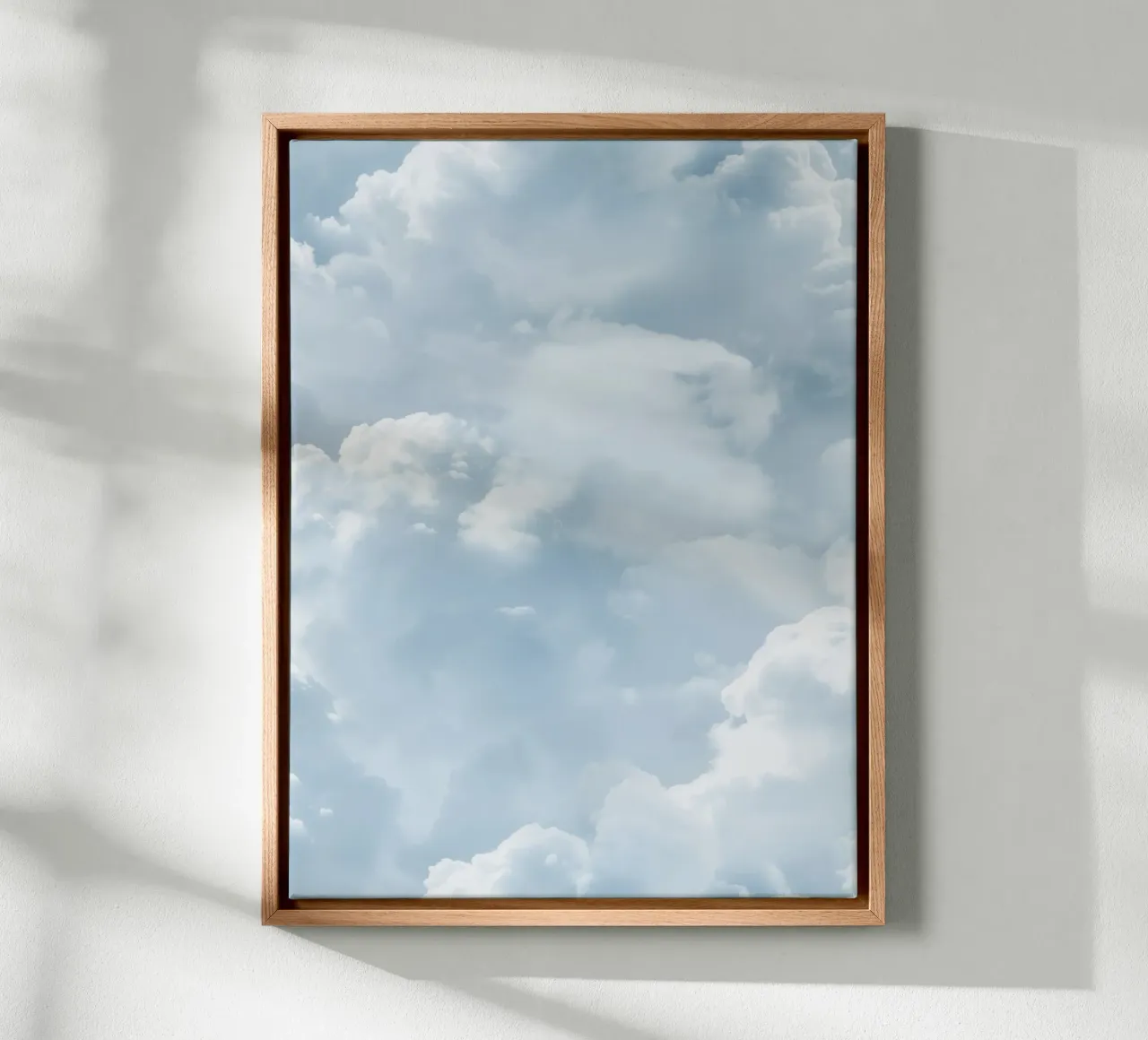 Cielo blu Nuvole astratte Boho Spirituale Estate Yoga Calma Arte tela con Cornice a cassetta da Gentle Echoes Art