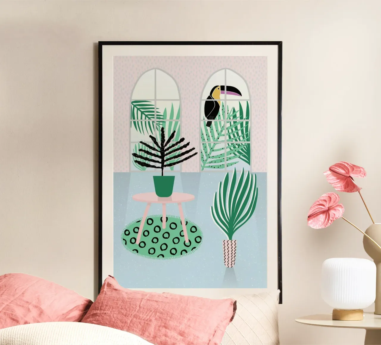 Tropical Dream poster with plastic frame by Linda Gobeta