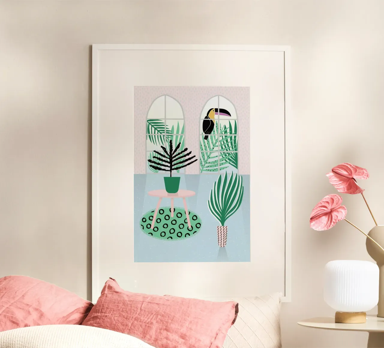 Tropical Dream poster with plastic frame by Linda Gobeta