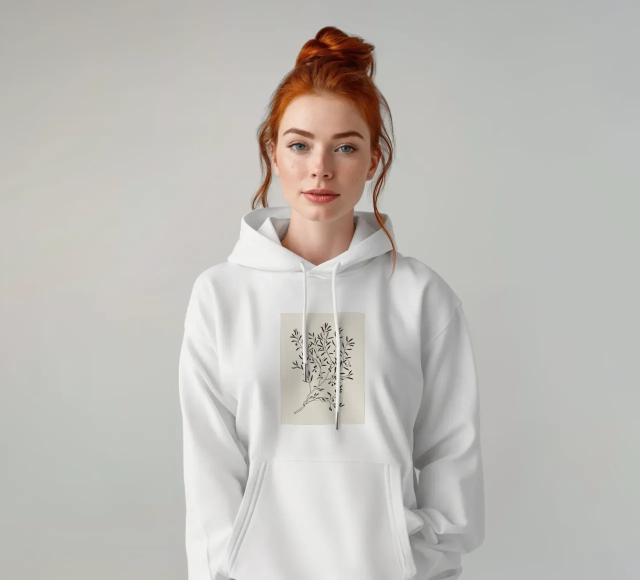 Olive Branch Sketch no. 3 felpa con cappuccio da apoloprints