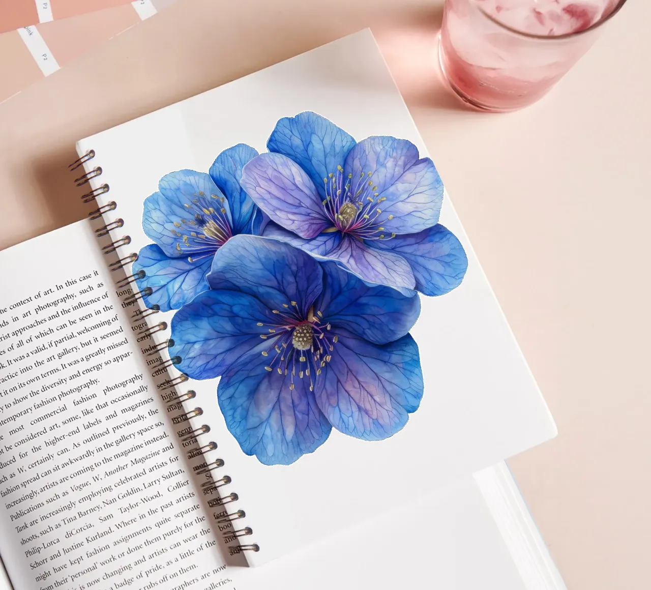 Jacobs Ladder Flower 3 spiral notebook by Bold Blooms