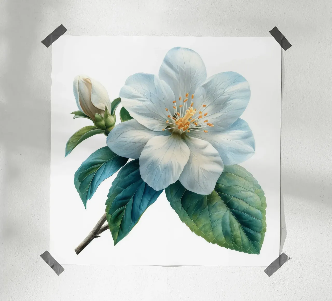 Fiore di gelsomino 3 poster con telaio in legno da Bold Blooms