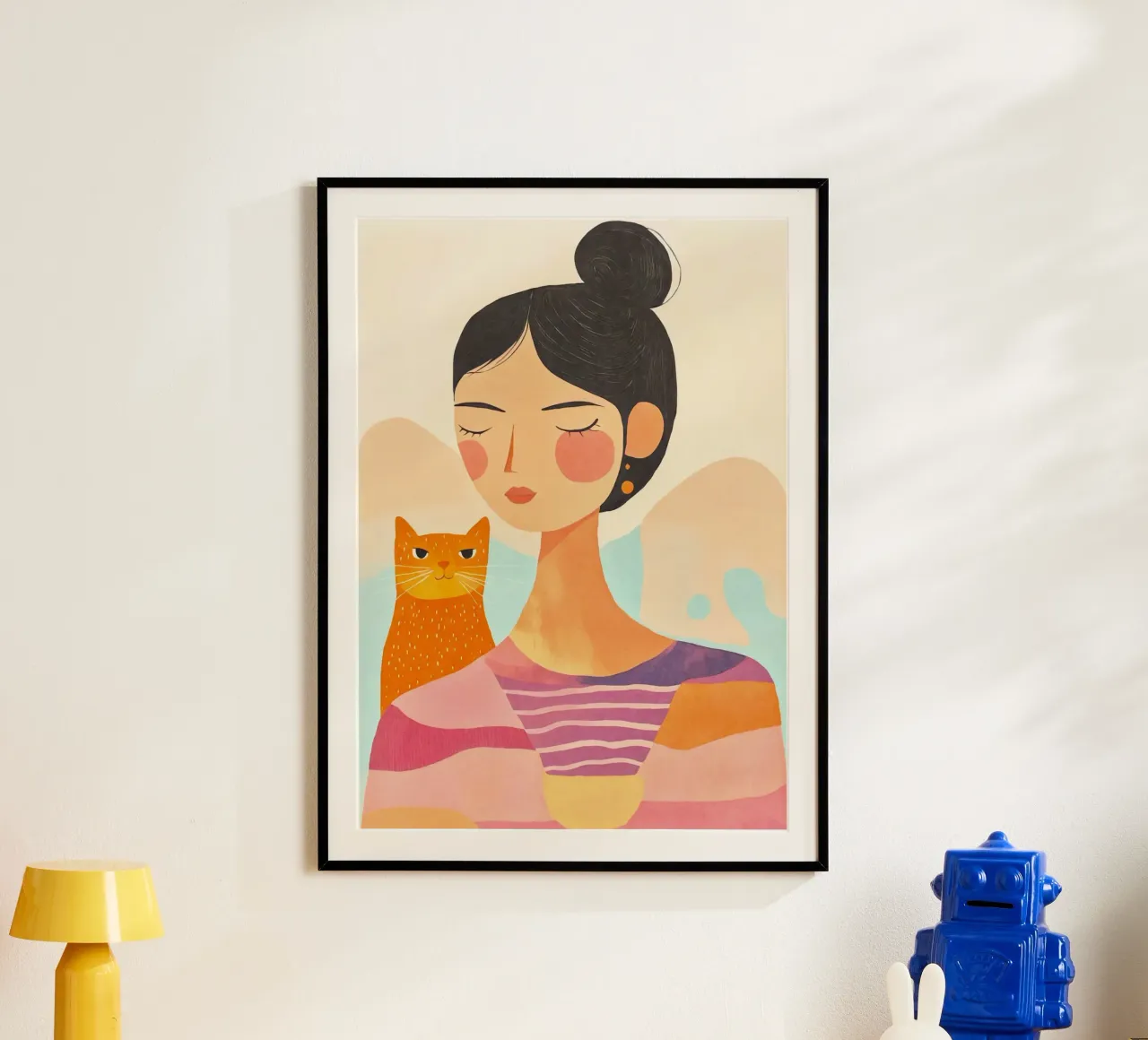 Tagliare la donna gatto carta hahnemühle da Andrea Haase Modern Home