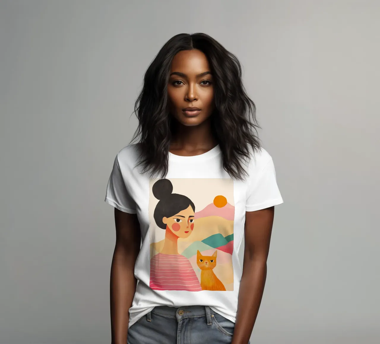 Accogliente signora dei gatti t-shirt da donna da Andrea Haase Modern Home
