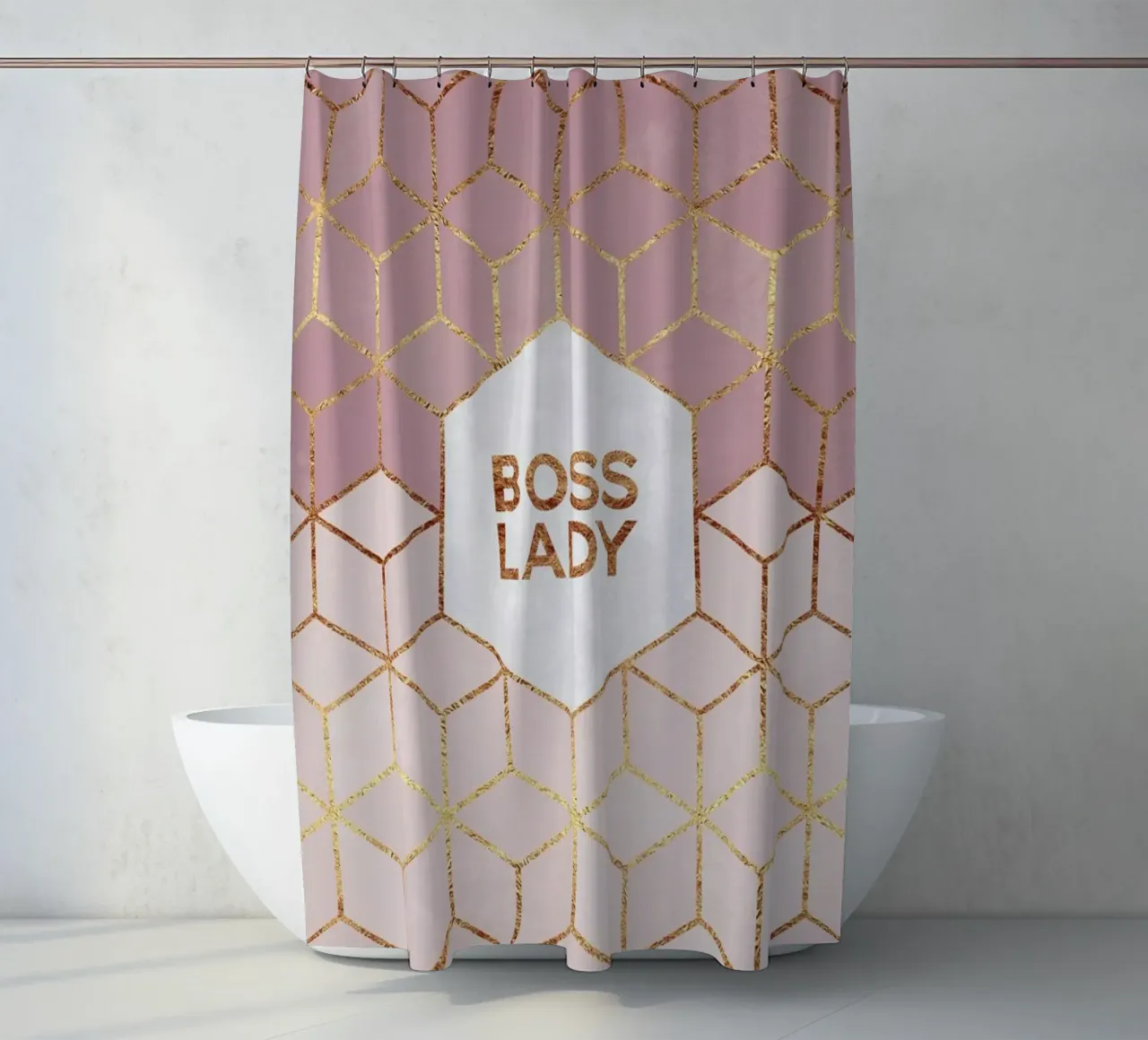 Boss Lady shower curtain by Elisabeth Fredriksson