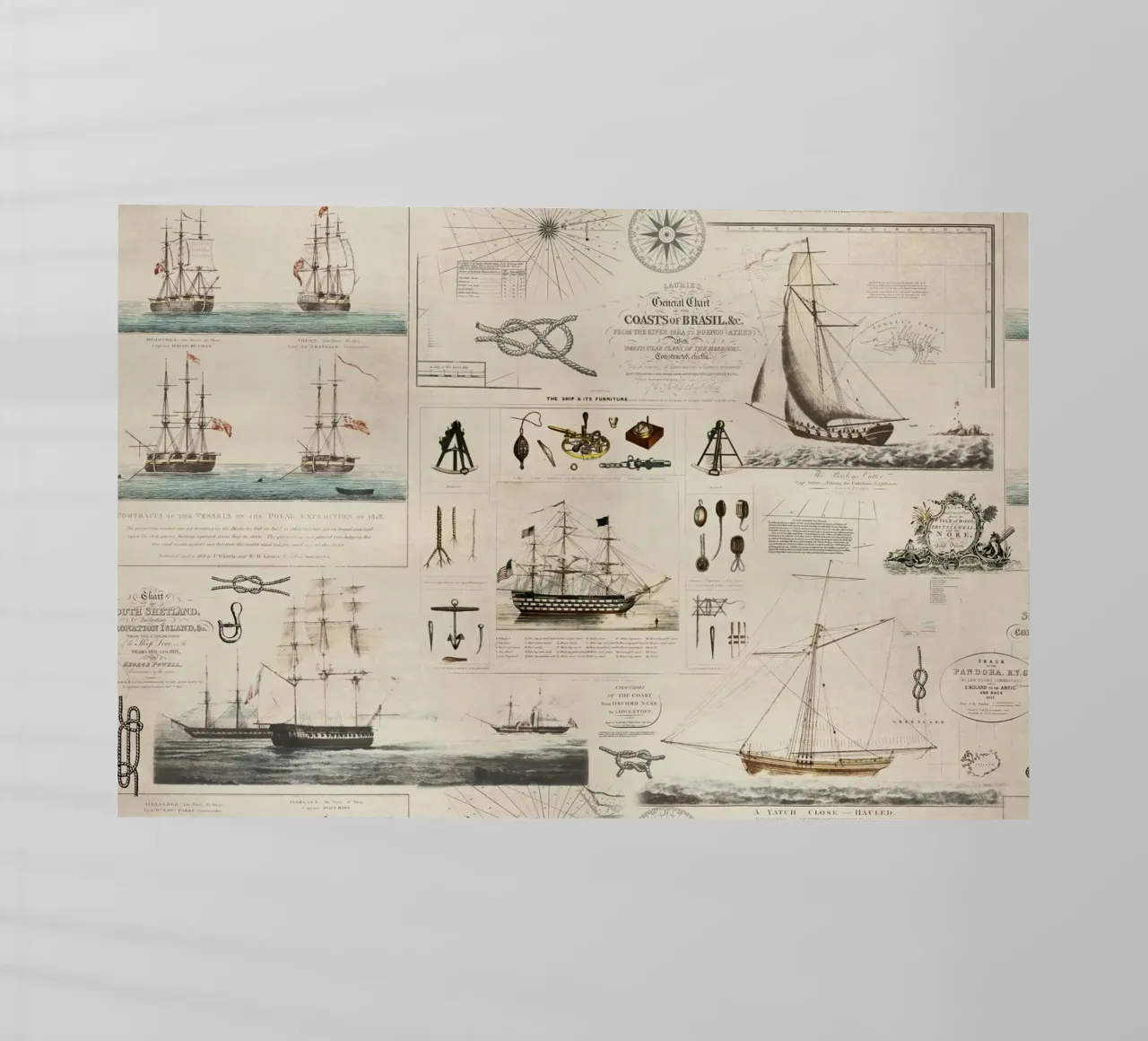 Collage vintage a tema nautico Discovery pellicola backlit da Andrea Haase Vintage World