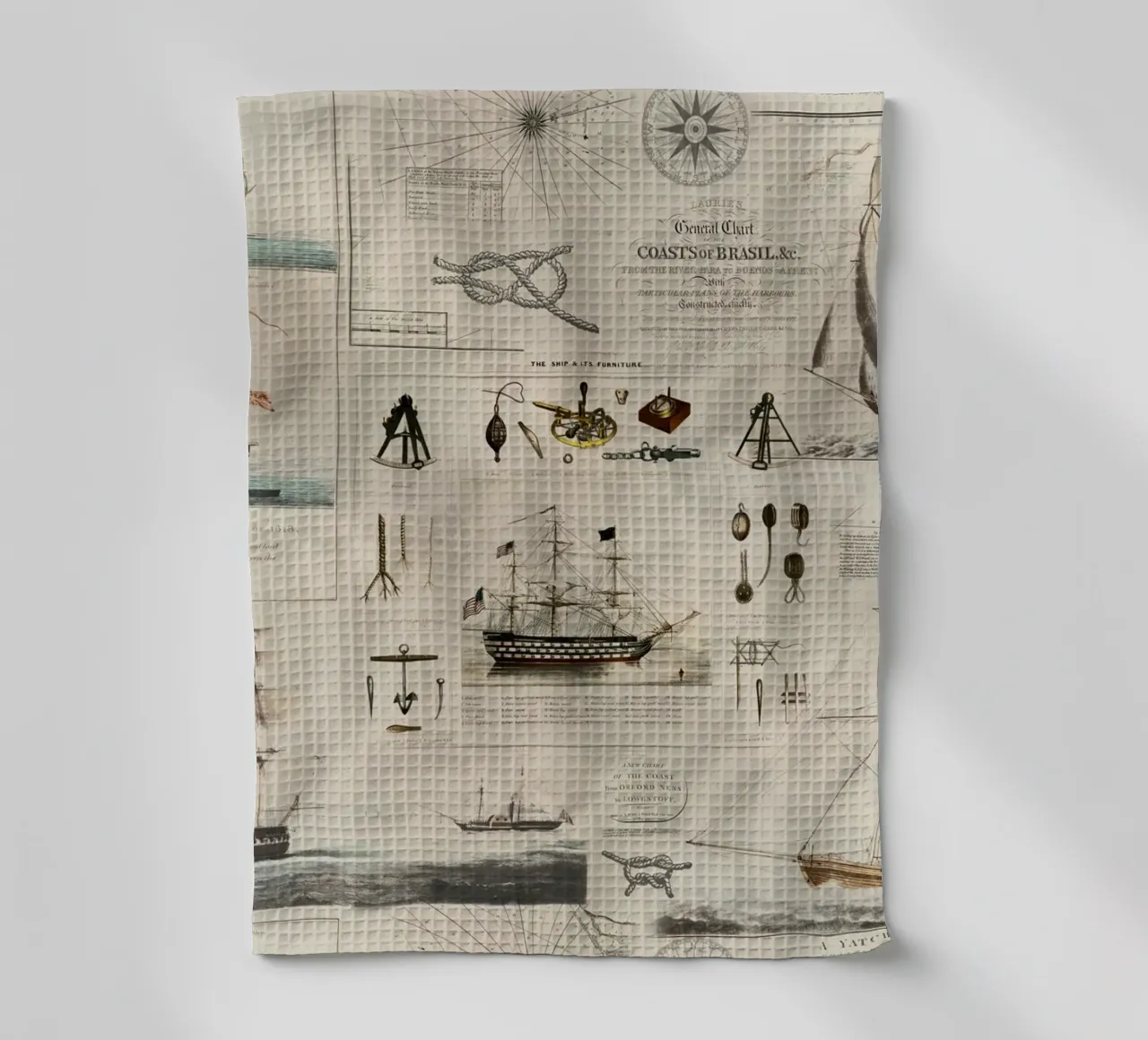 Collage vintage a tema nautico Discovery canovaccio da cucina da Andrea Haase Vintage World