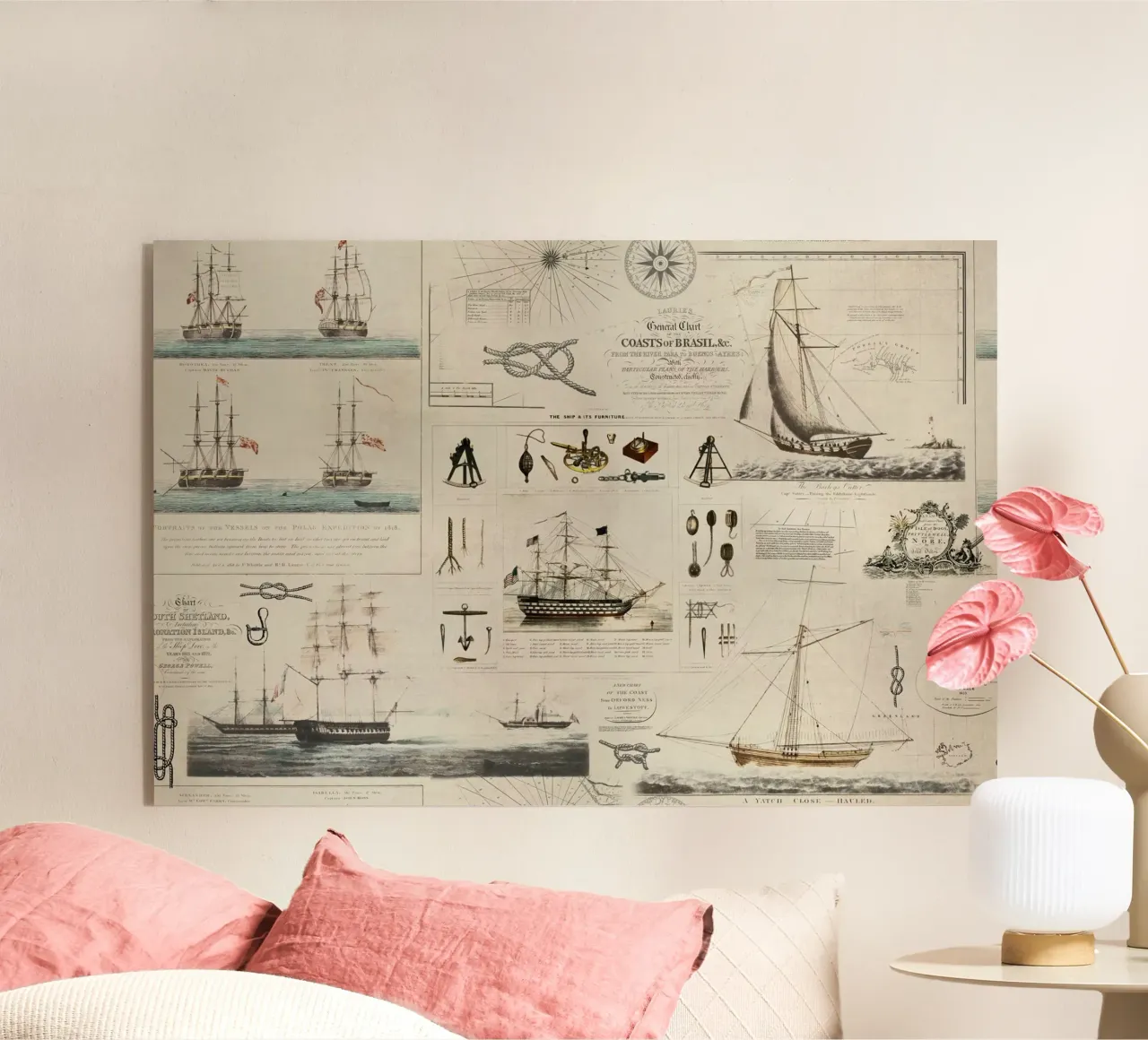 Collage vintage a tema nautico Discovery plexiglass da Andrea Haase Vintage World
