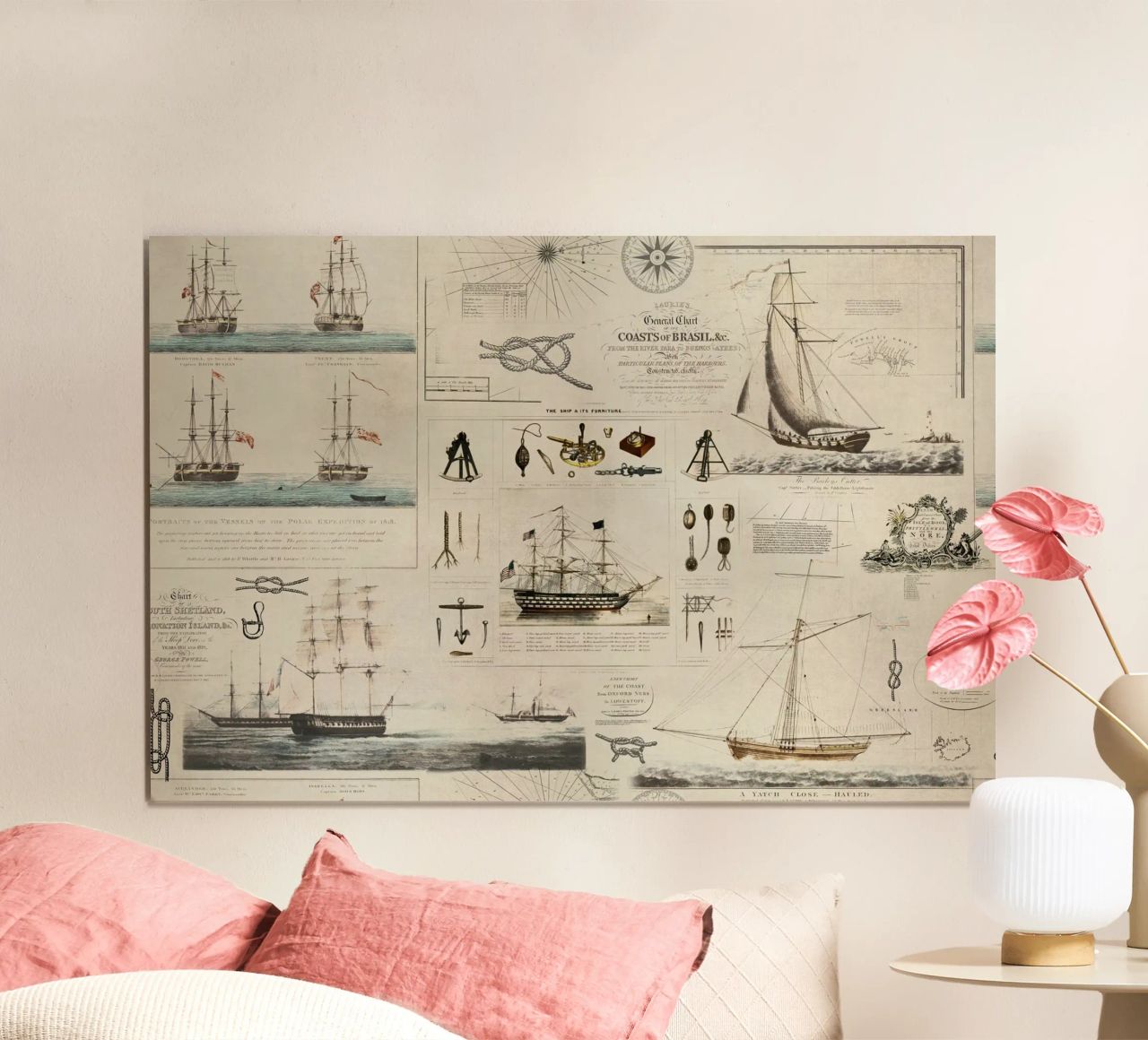 Vintage Discovery Nautical Theme Collage poster by Andrea Haase Vintage World