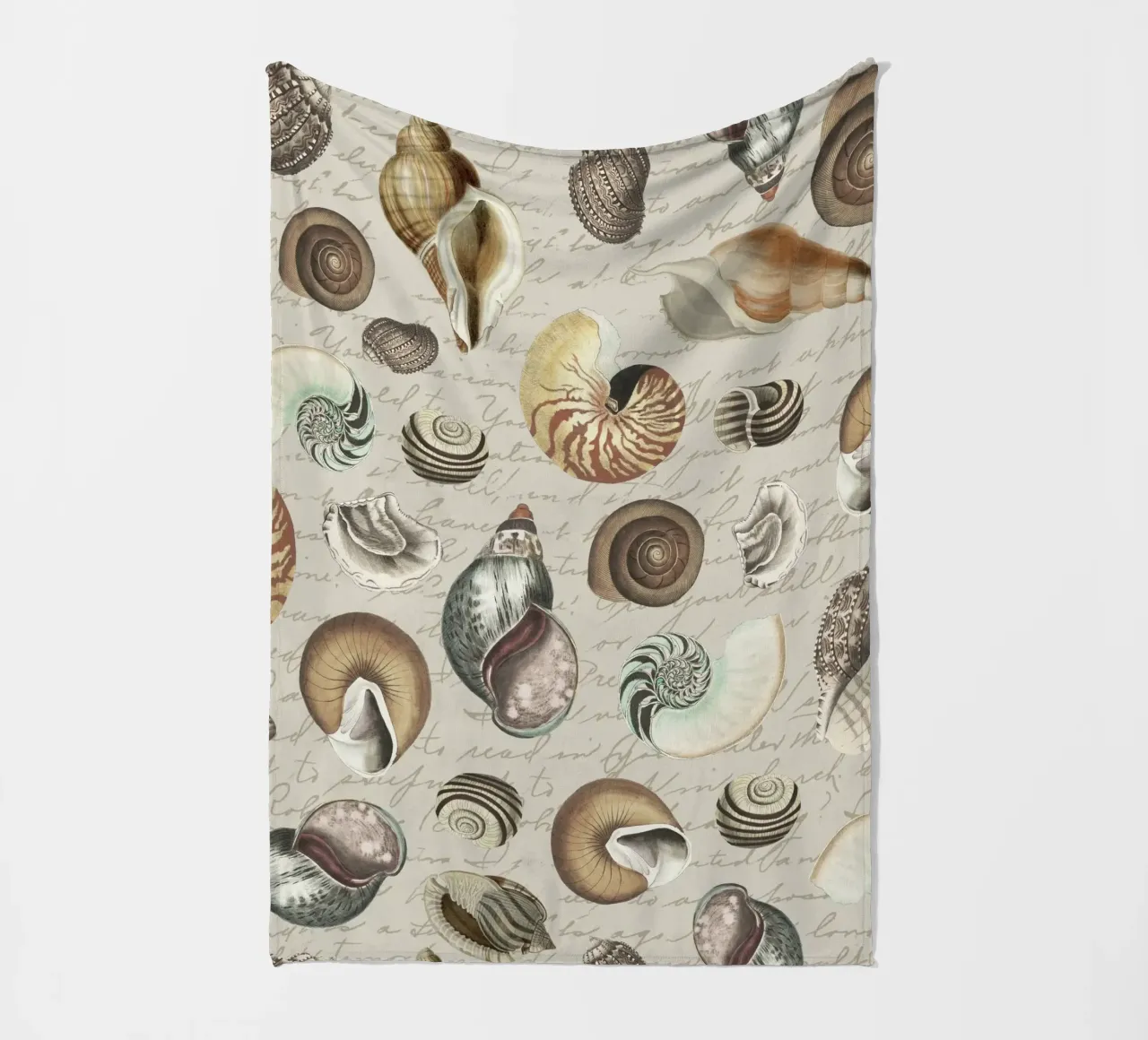 Nostalgische Zeeschelpen Beige fleecedeken van Andrea Haase Vintage World