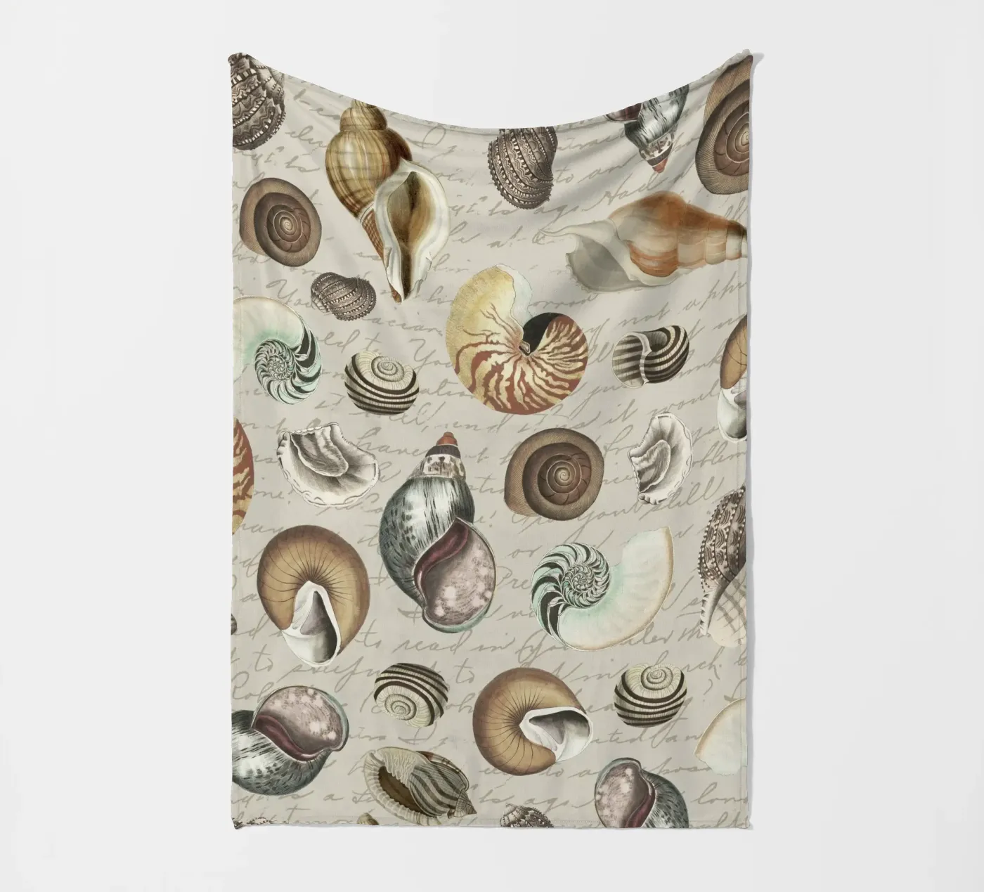 Nostalgische Muscheln Beige Fleecedecke von Andrea Haase Vintage World