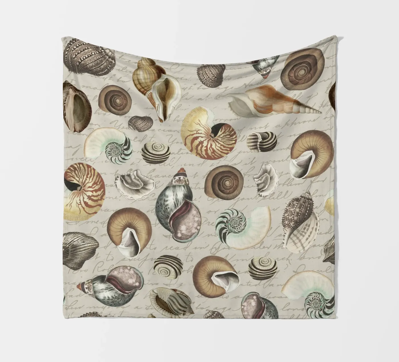 Nostalgische Muscheln Beige Fleecedecke von Andrea Haase Vintage World