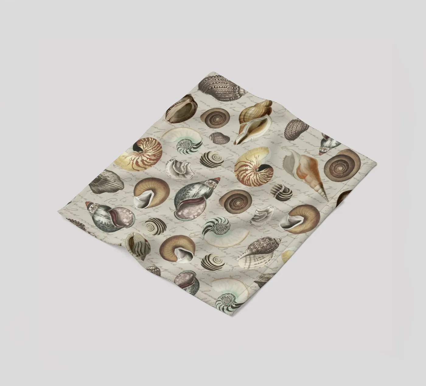 Nostalgische Muscheln Beige Fleecedecke von Andrea Haase Vintage World