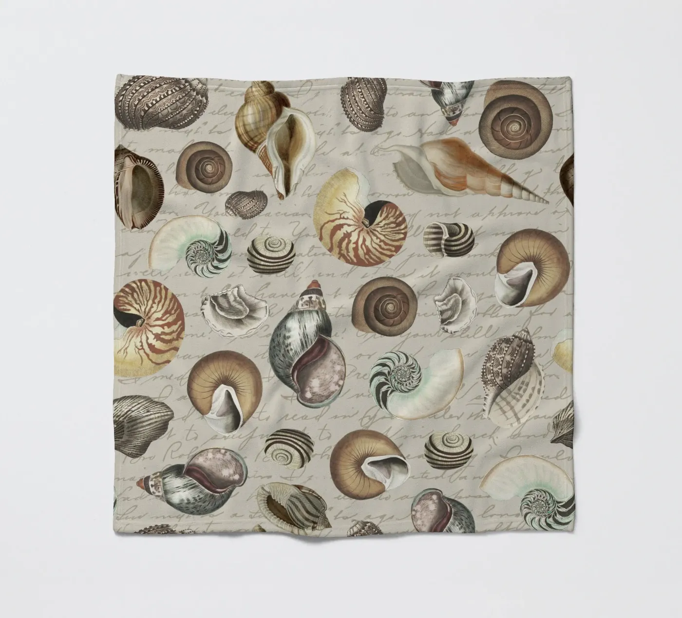 Nostalgische Muscheln Beige Fleecedecke von Andrea Haase Vintage World