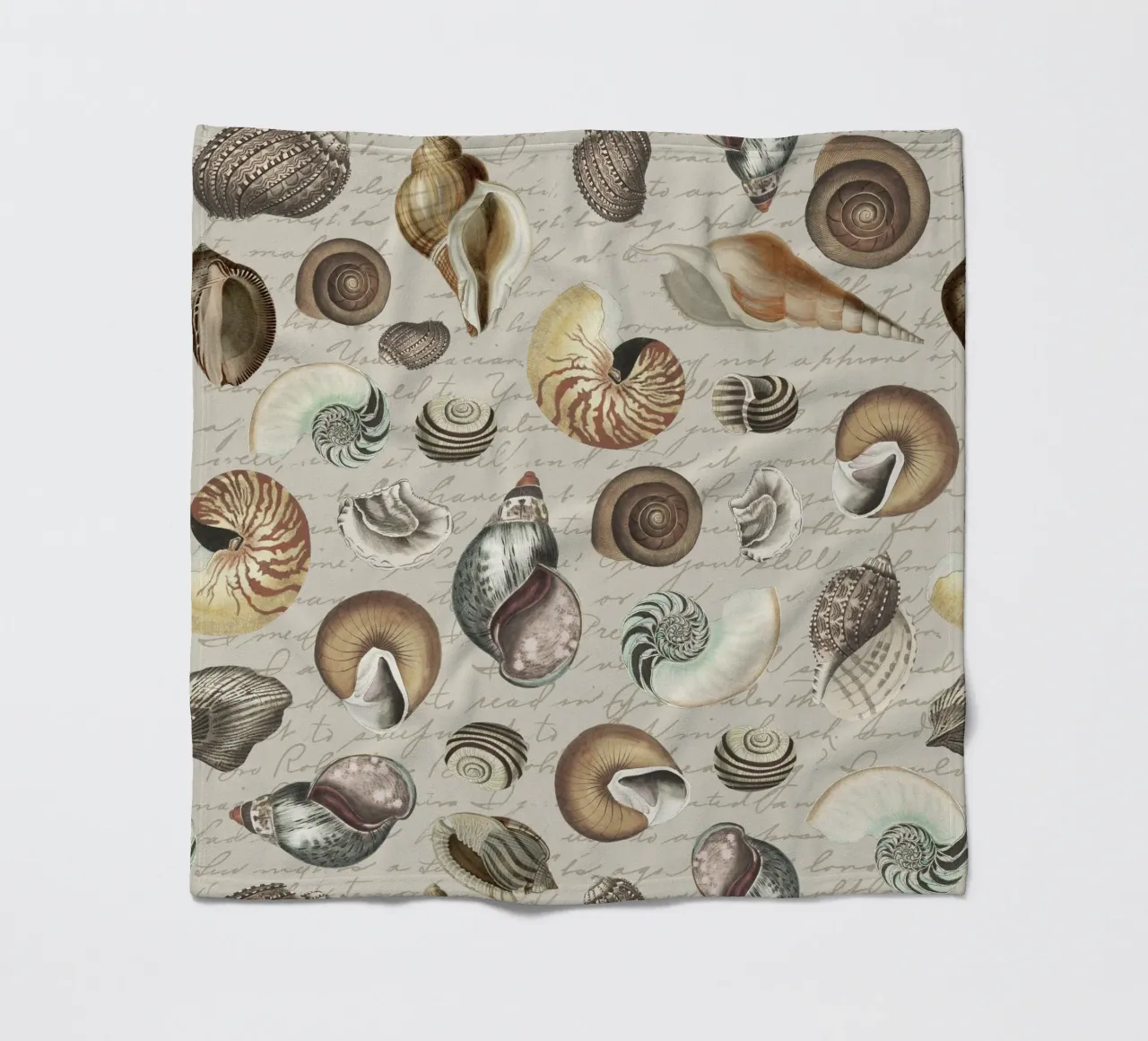 Nostalgische Zeeschelpen Beige fleecedeken van Andrea Haase Vintage World