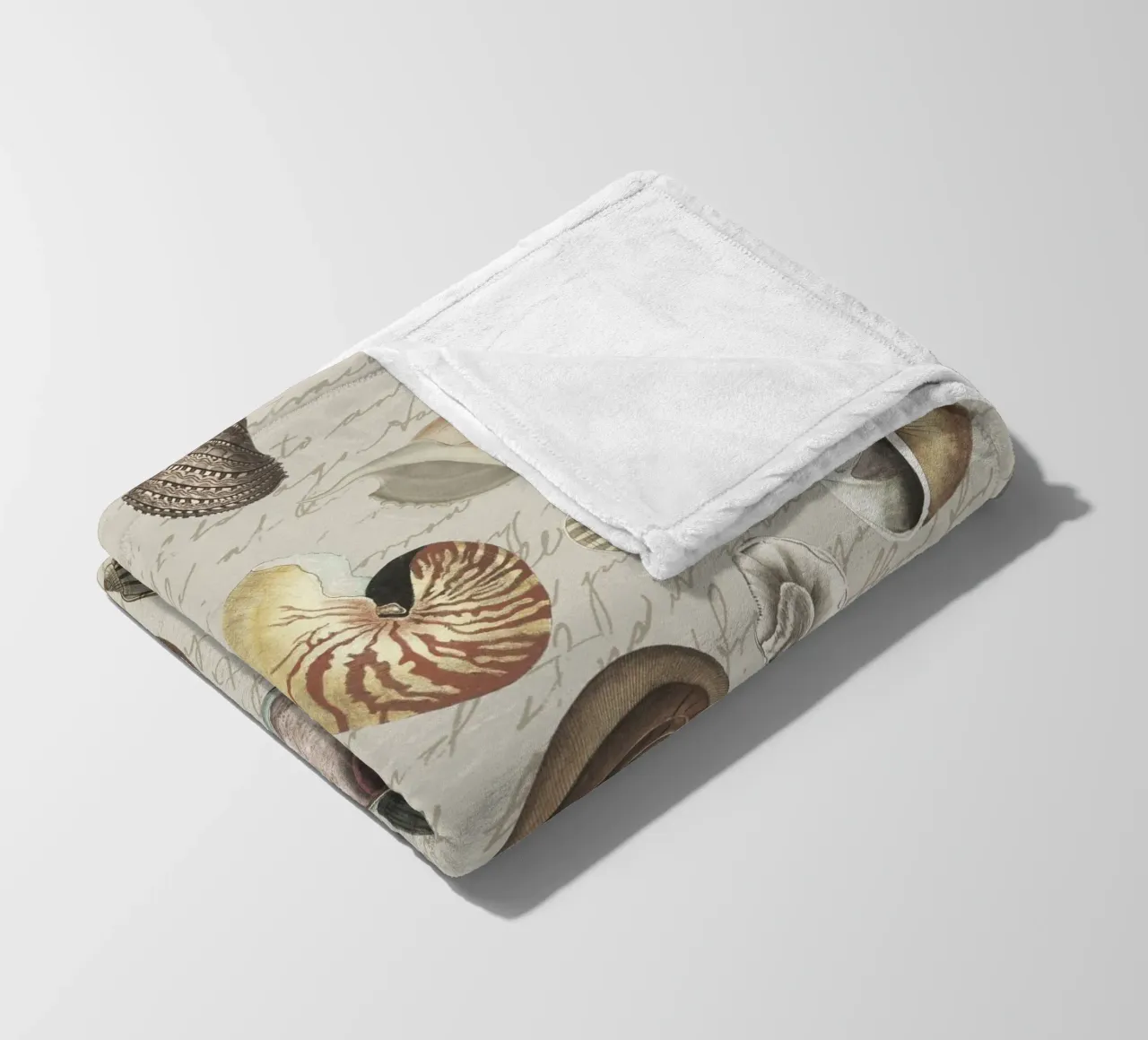 Nostalgische Zeeschelpen Beige fleecedeken van Andrea Haase Vintage World