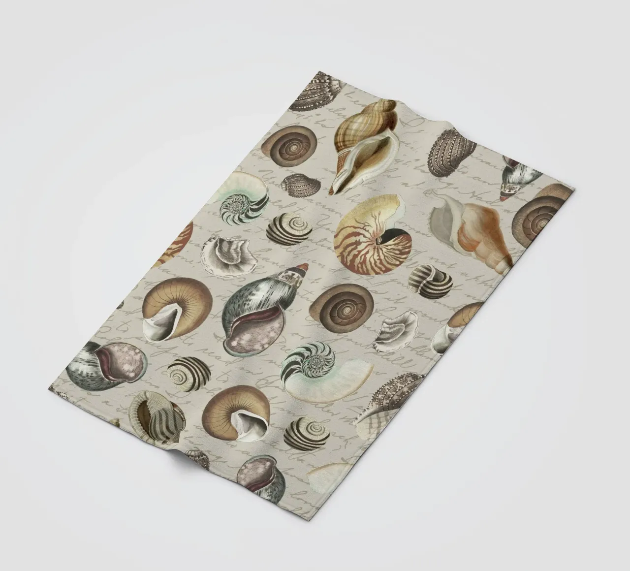 Nostalgische Zeeschelpen Beige fleecedeken van Andrea Haase Vintage World