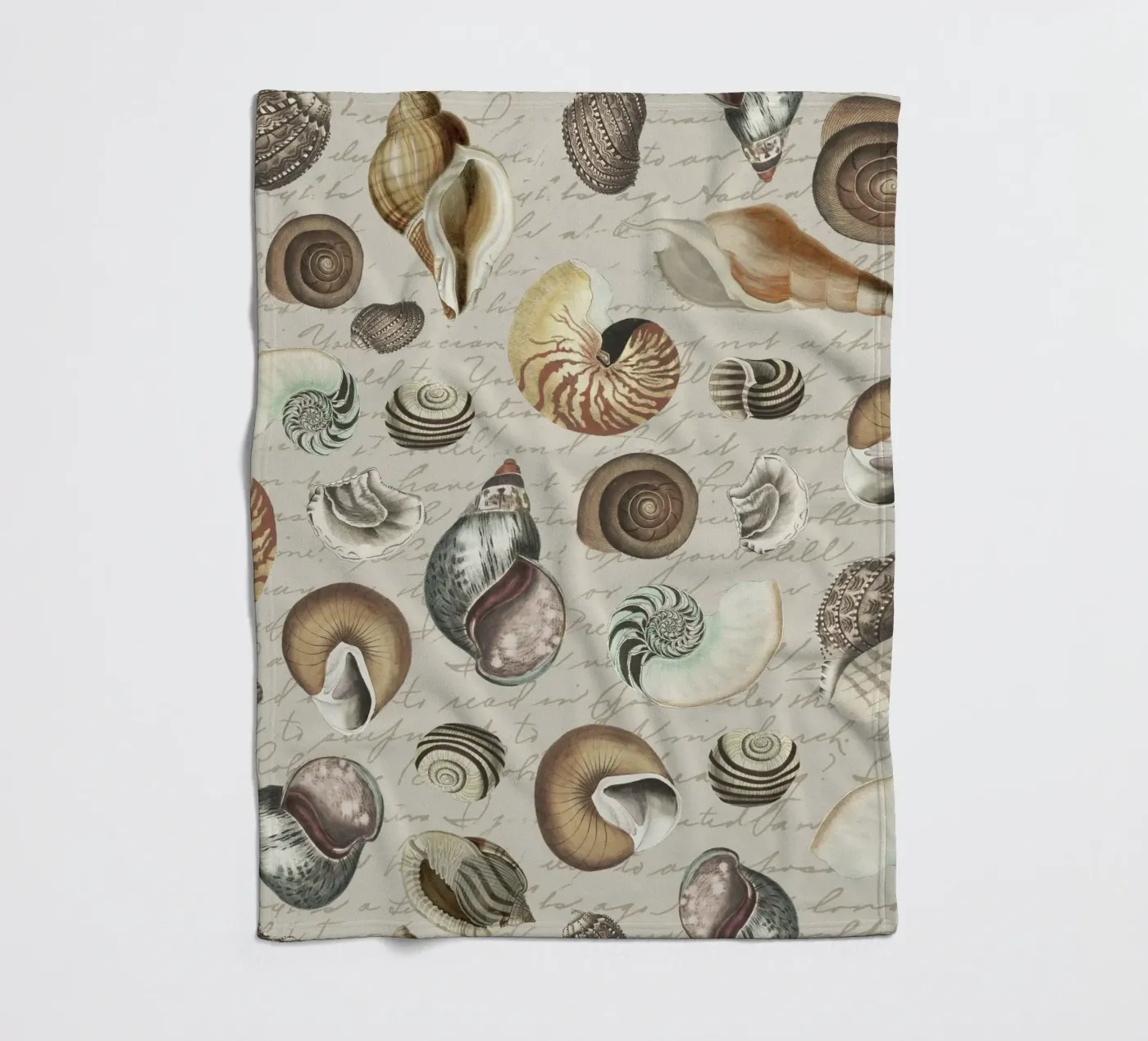 Nostalgische Muscheln Beige Fleecedecke von Andrea Haase Vintage World