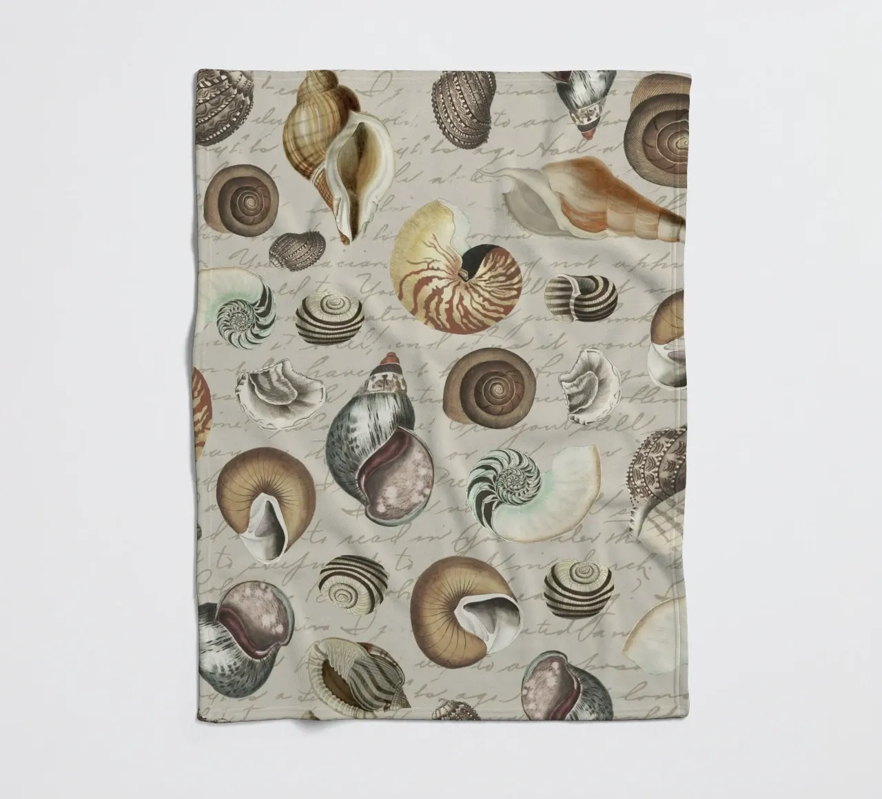 Nostalgische Zeeschelpen Beige fleecedeken van Andrea Haase Vintage World
