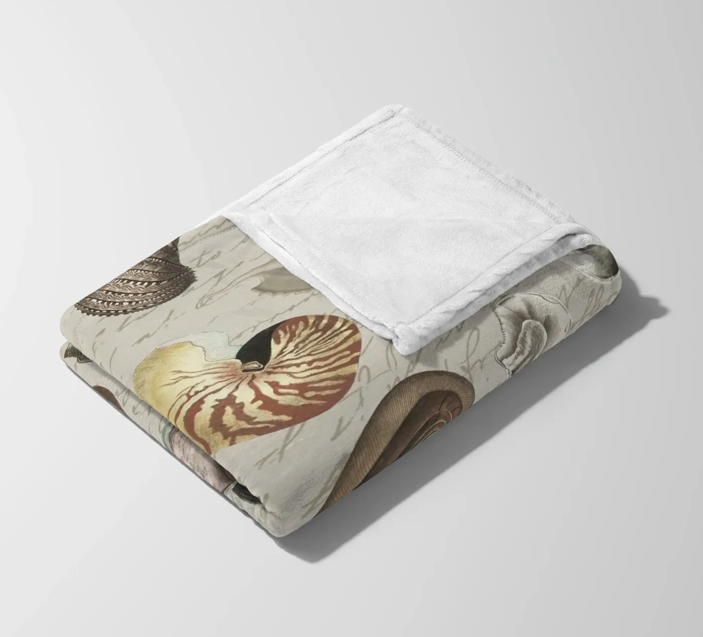 Nostalgische Muscheln Beige Fleecedecke von Andrea Haase Vintage World