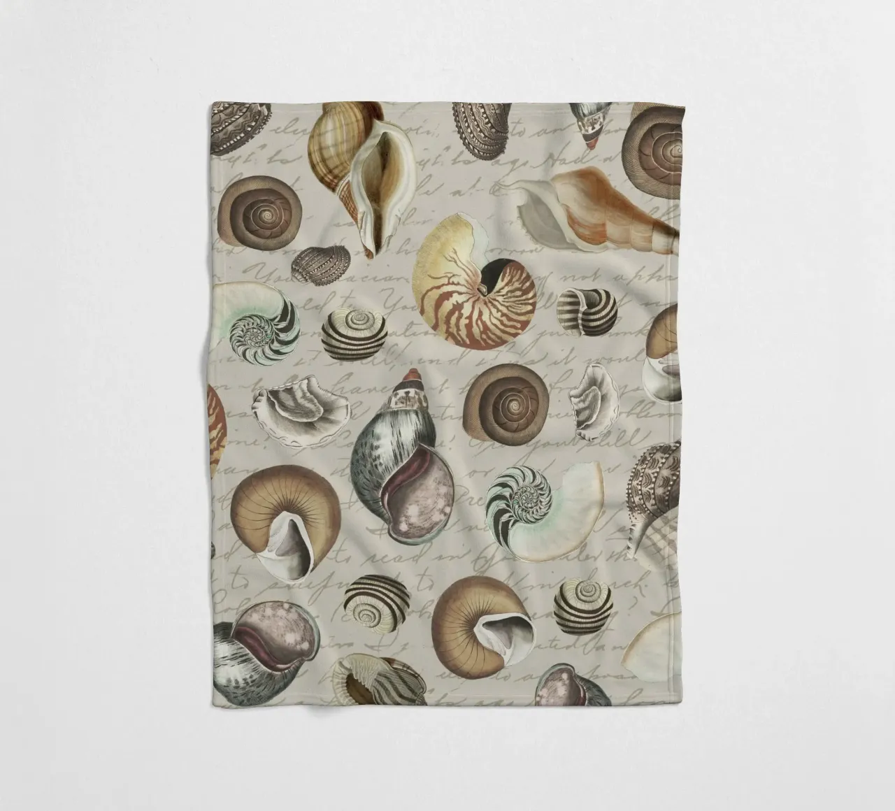 Nostalgische Zeeschelpen Beige fleecedeken van Andrea Haase Vintage World