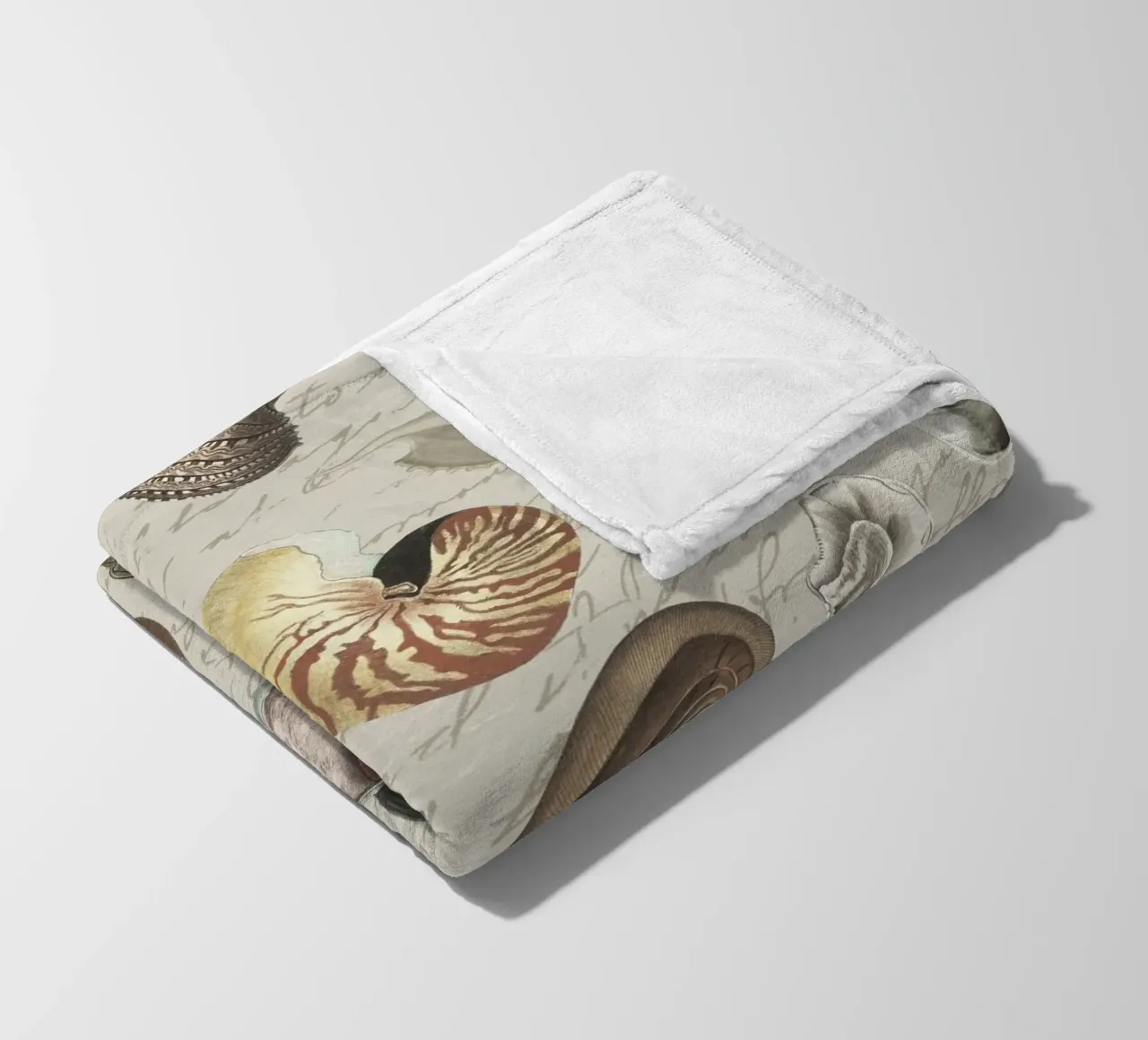 Nostalgische Zeeschelpen Beige fleecedeken van Andrea Haase Vintage World