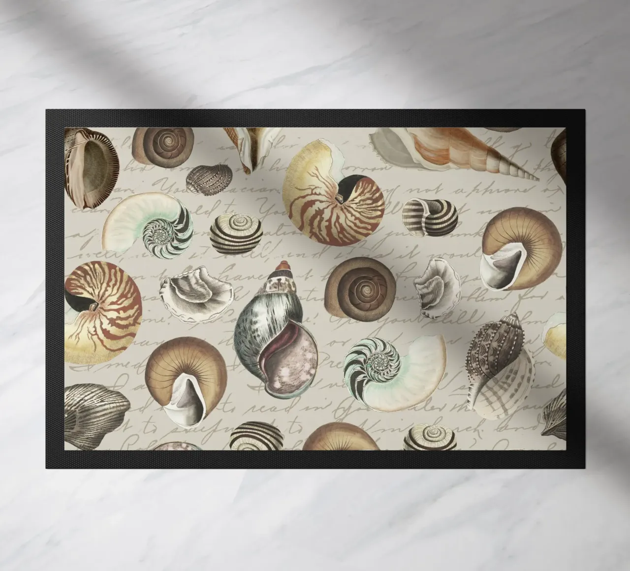 Nostalgische Zeeschelpen Beige deurmat van Andrea Haase Vintage World