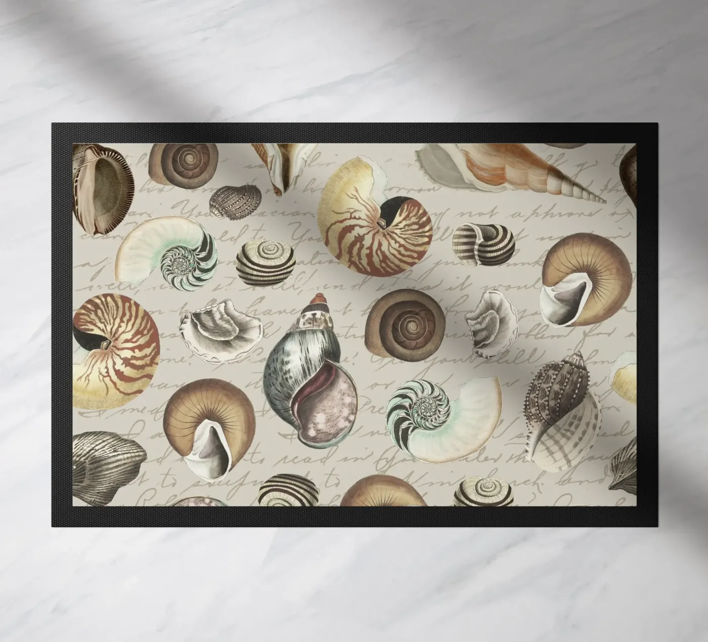 Nostalgic Seashells Beige deurmat van Andrea Haase Vintage World