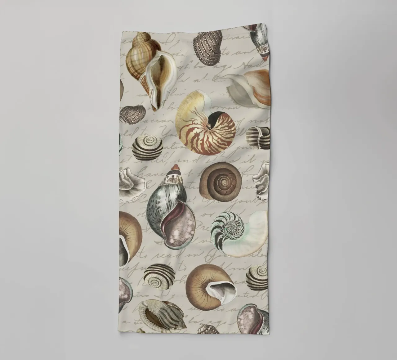 Nostalgic Seashells Beige towel by Andrea Haase Vintage World