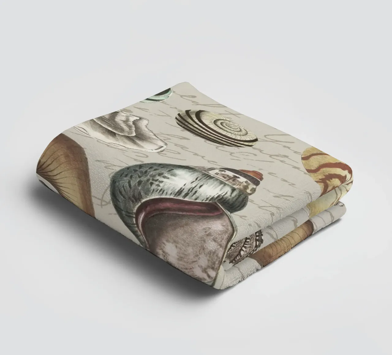 Nostalgic Seashells Beige towel by Andrea Haase Vintage World
