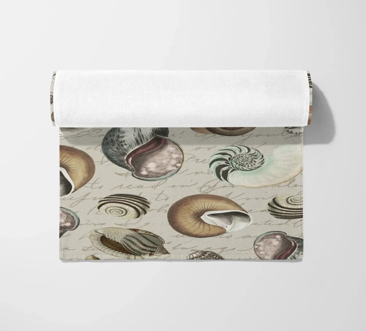 Nostalgic Seashells Beige telo mare da Andrea Haase Vintage World