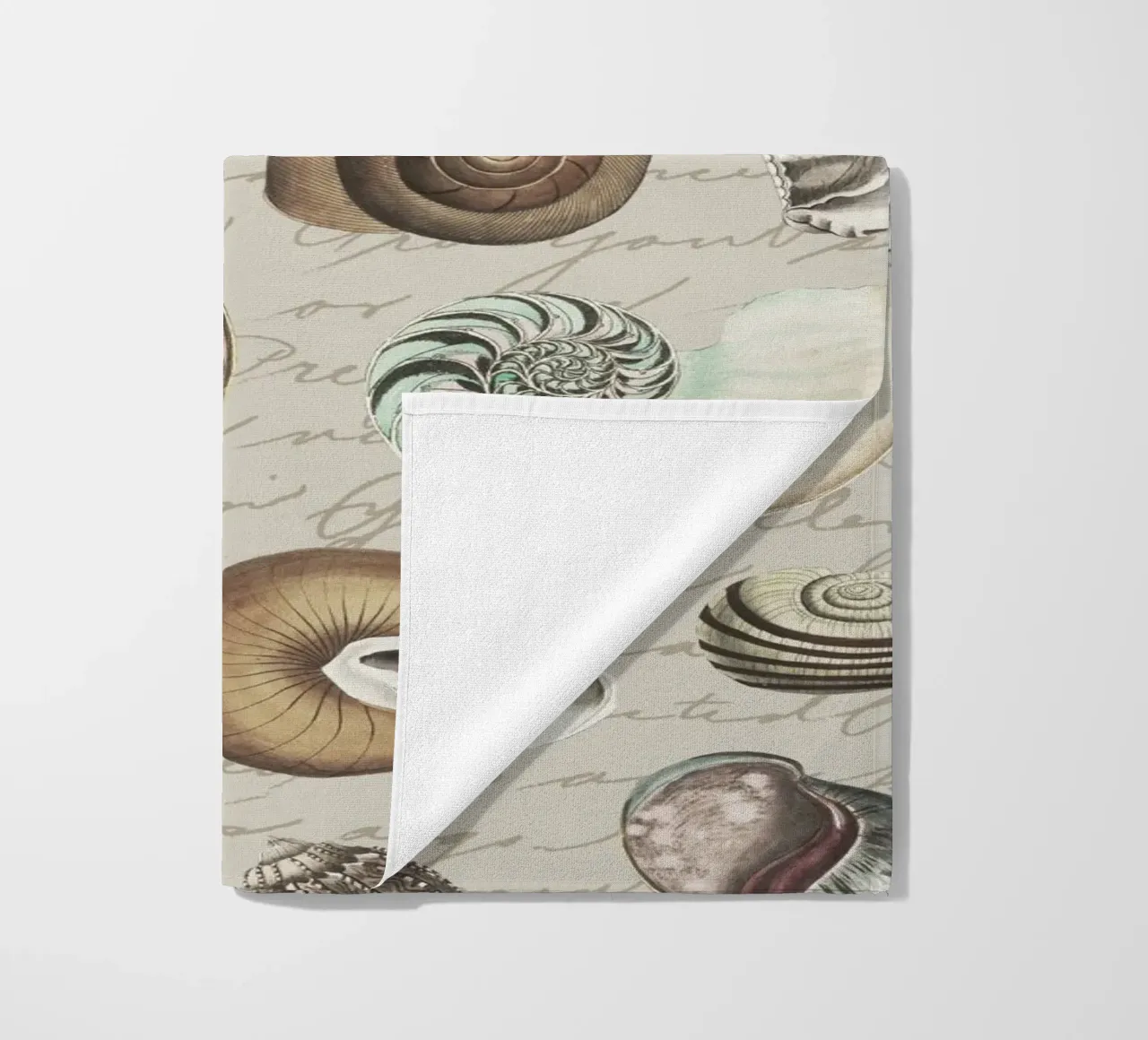Nostalgic Seashells Beige telo mare da Andrea Haase Vintage World