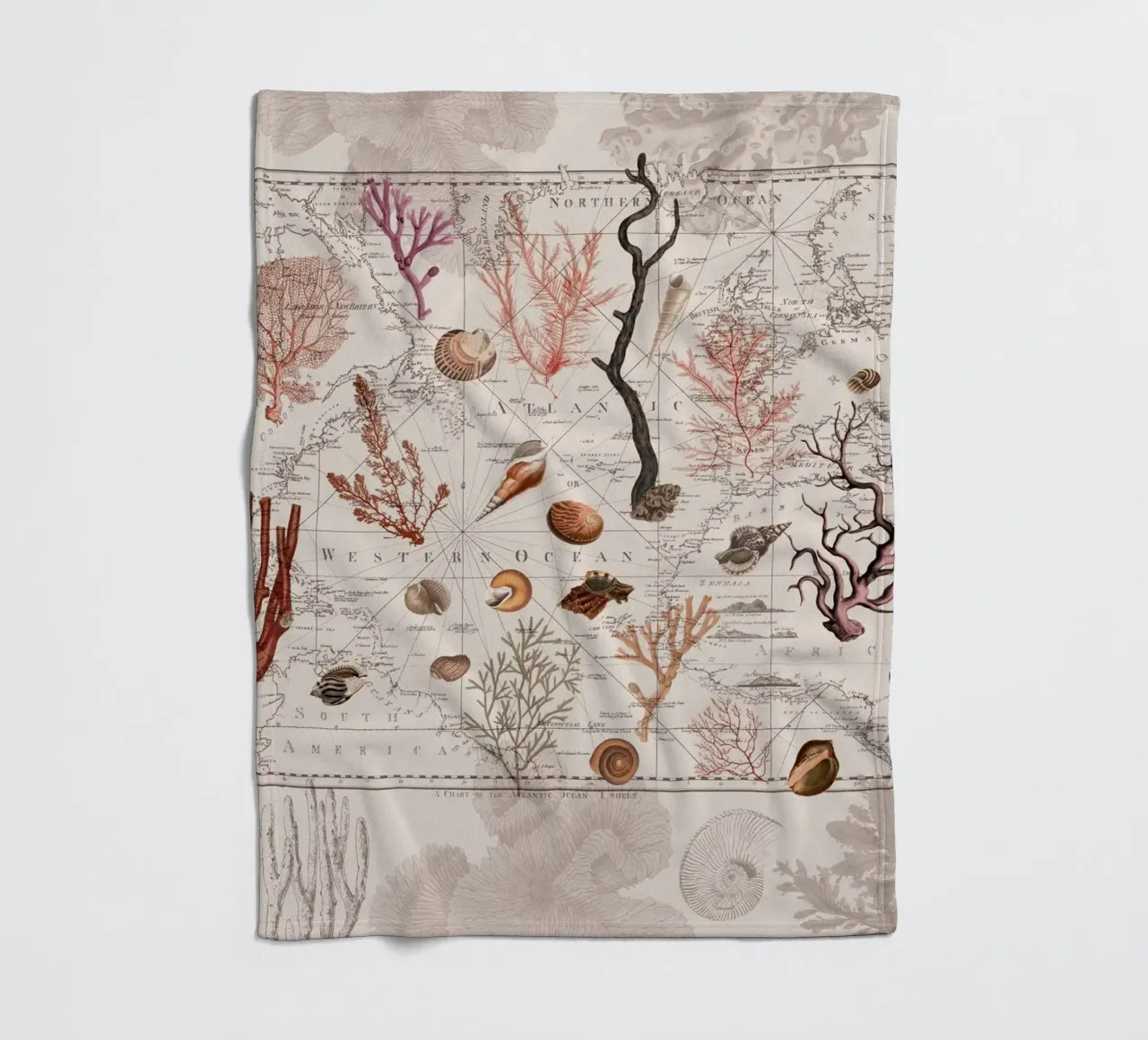 Nostalgia dell'oceano vintage coperta in pile da Andrea Haase Vintage World
