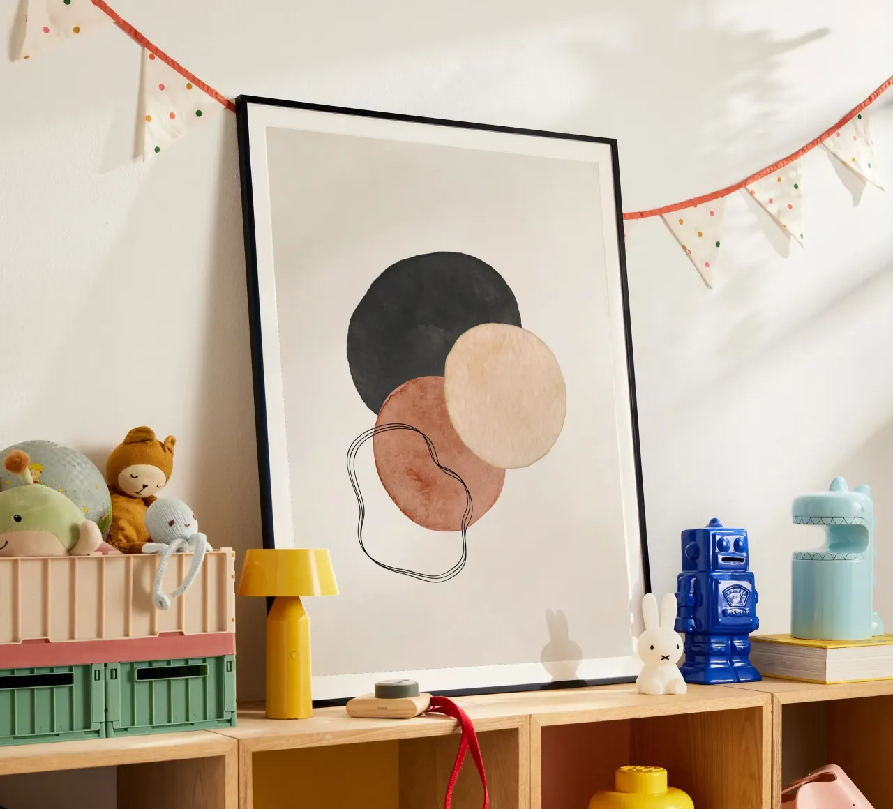 Marrone celeste 01 poster con telaio in legno da WijdevenPrints