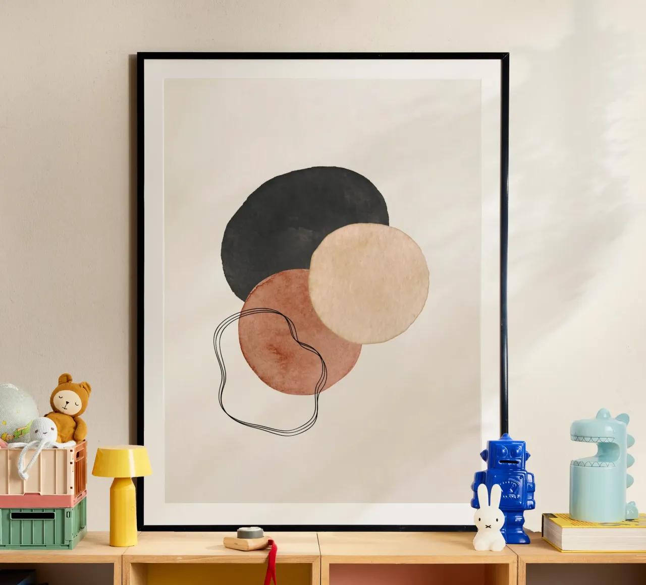 Marrone celeste 01 poster con telaio in legno da WijdevenPrints