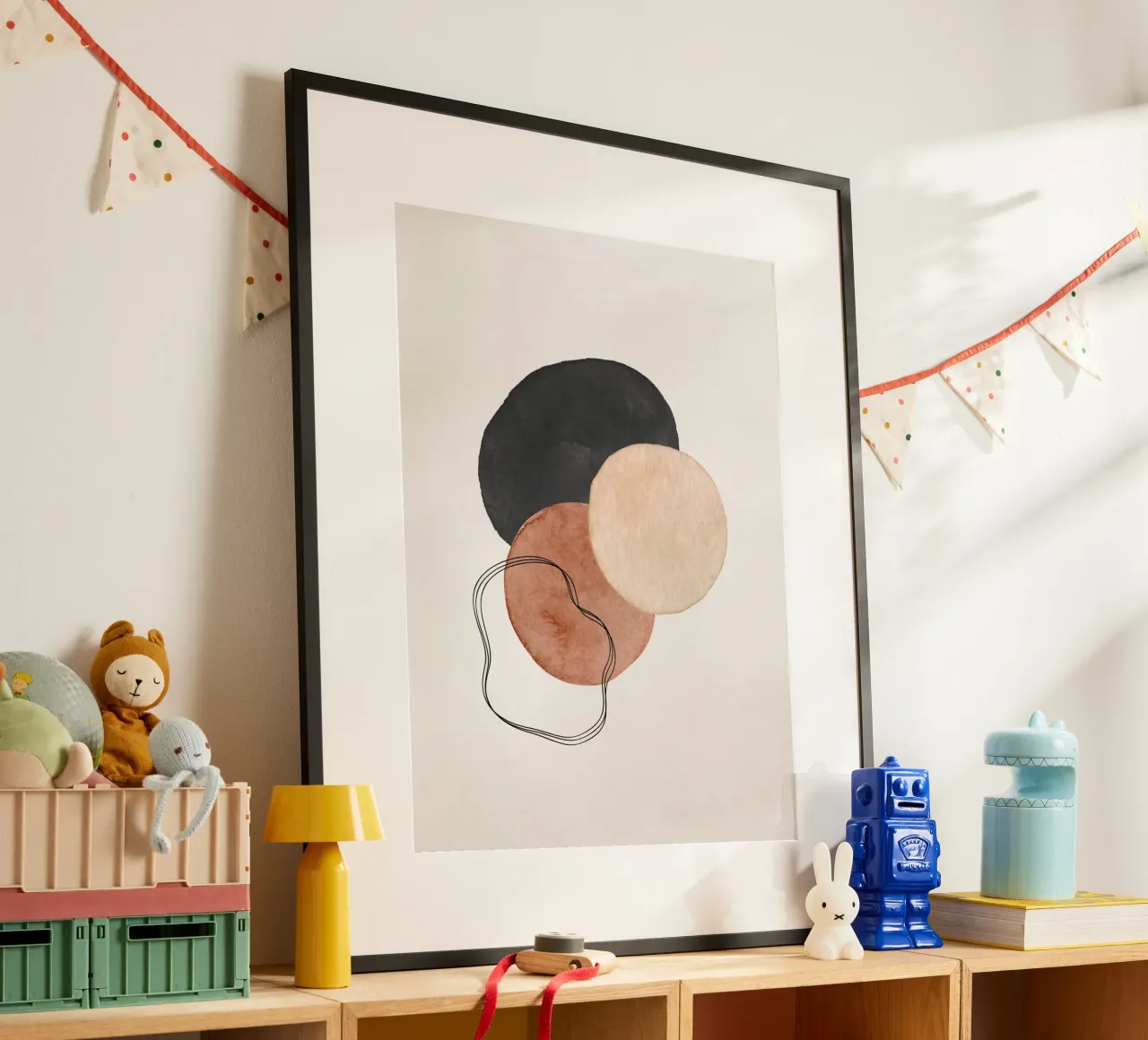 Marrone celeste 01 poster con telaio in legno da WijdevenPrints