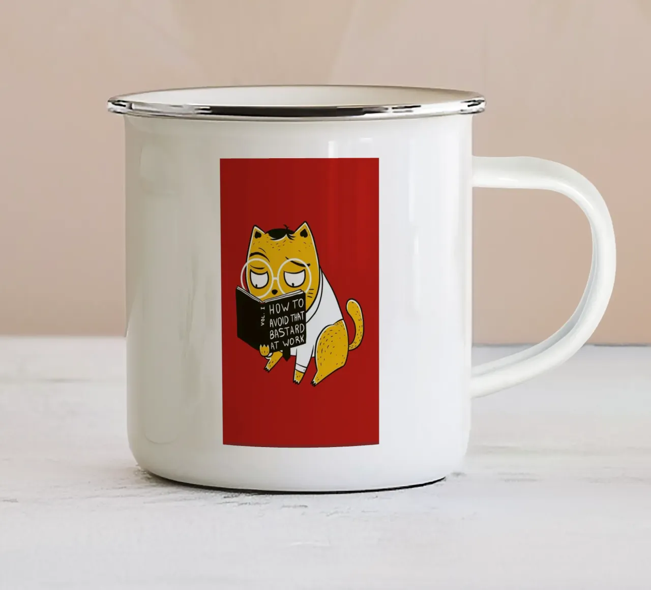 Avoid That Bastard at Work mug en émail de Tobe Fonseca