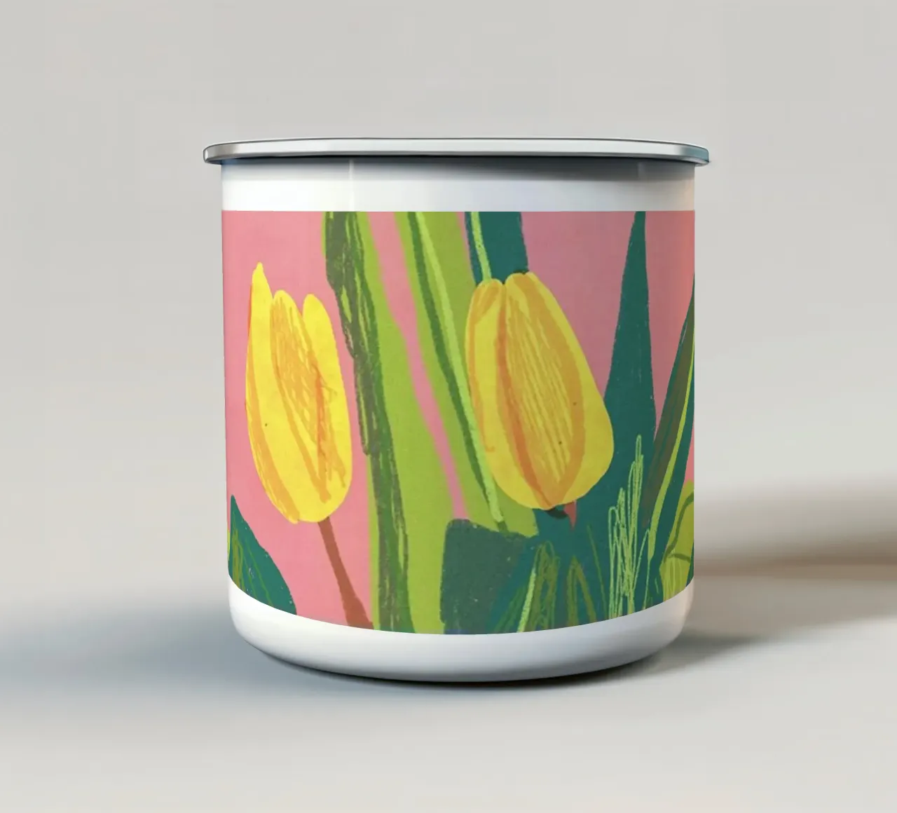 Tulips enamel mug by GigiRosado