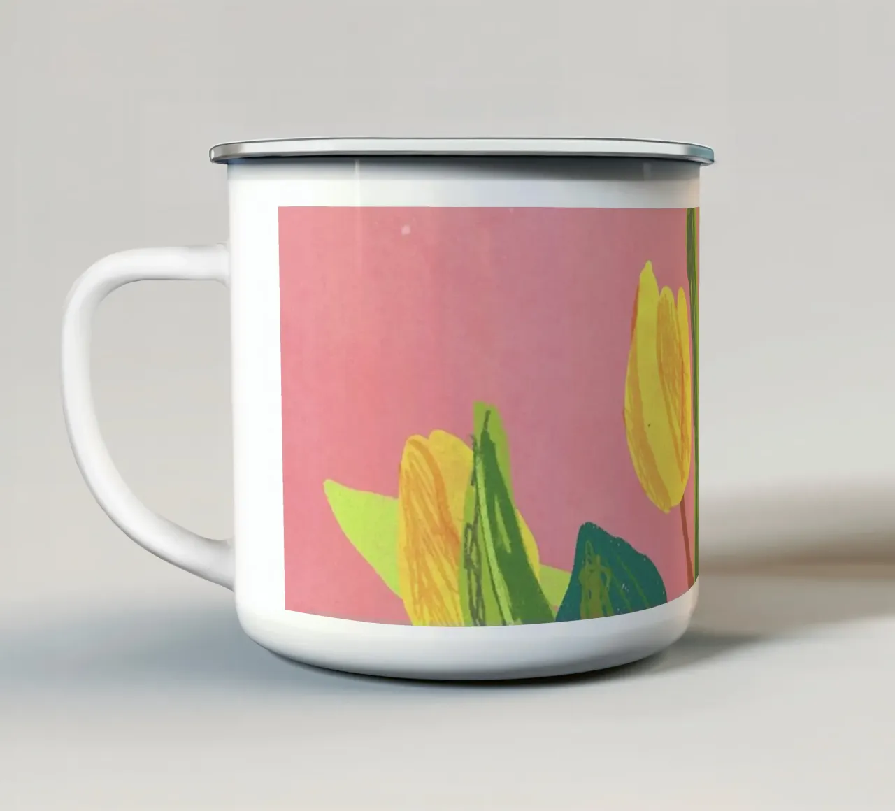 Tulips enamel mug by GigiRosado