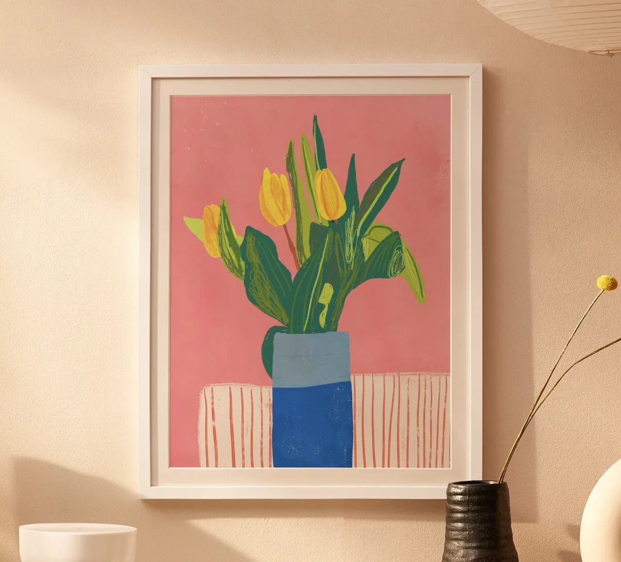 Tulips poster con telaio in legno da GigiRosado