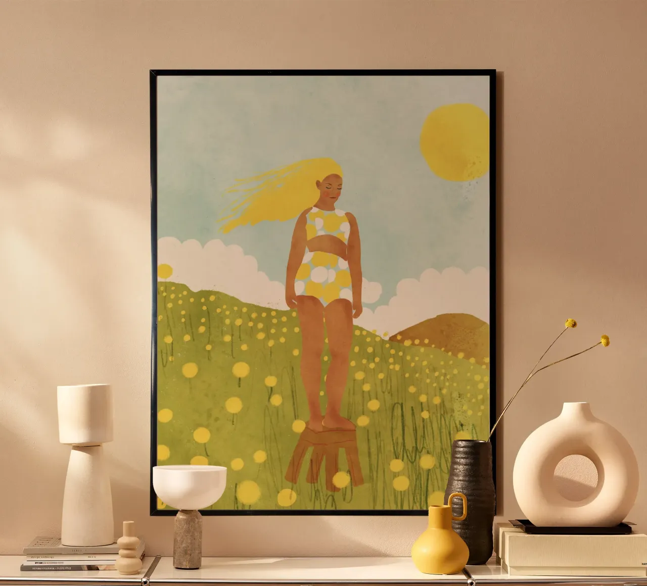 Sunny energy poster con telaio in legno da GigiRosado