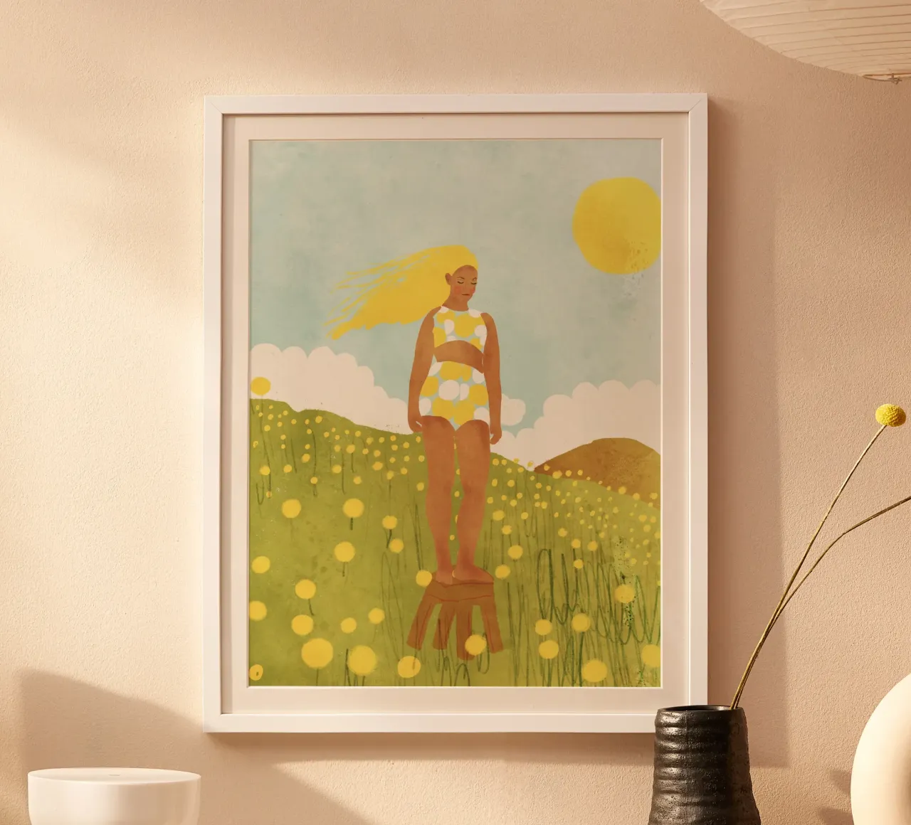 Sunny energy poster con telaio in legno da GigiRosado