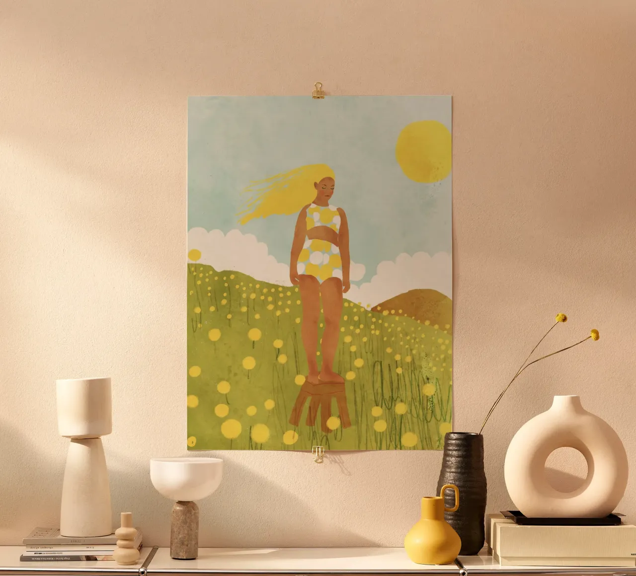 Sunny energy poster con telaio in legno da GigiRosado