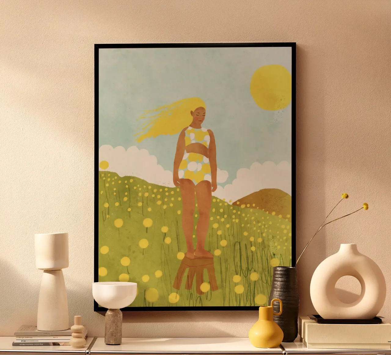 Sunny energy poster con telaio in legno da GigiRosado