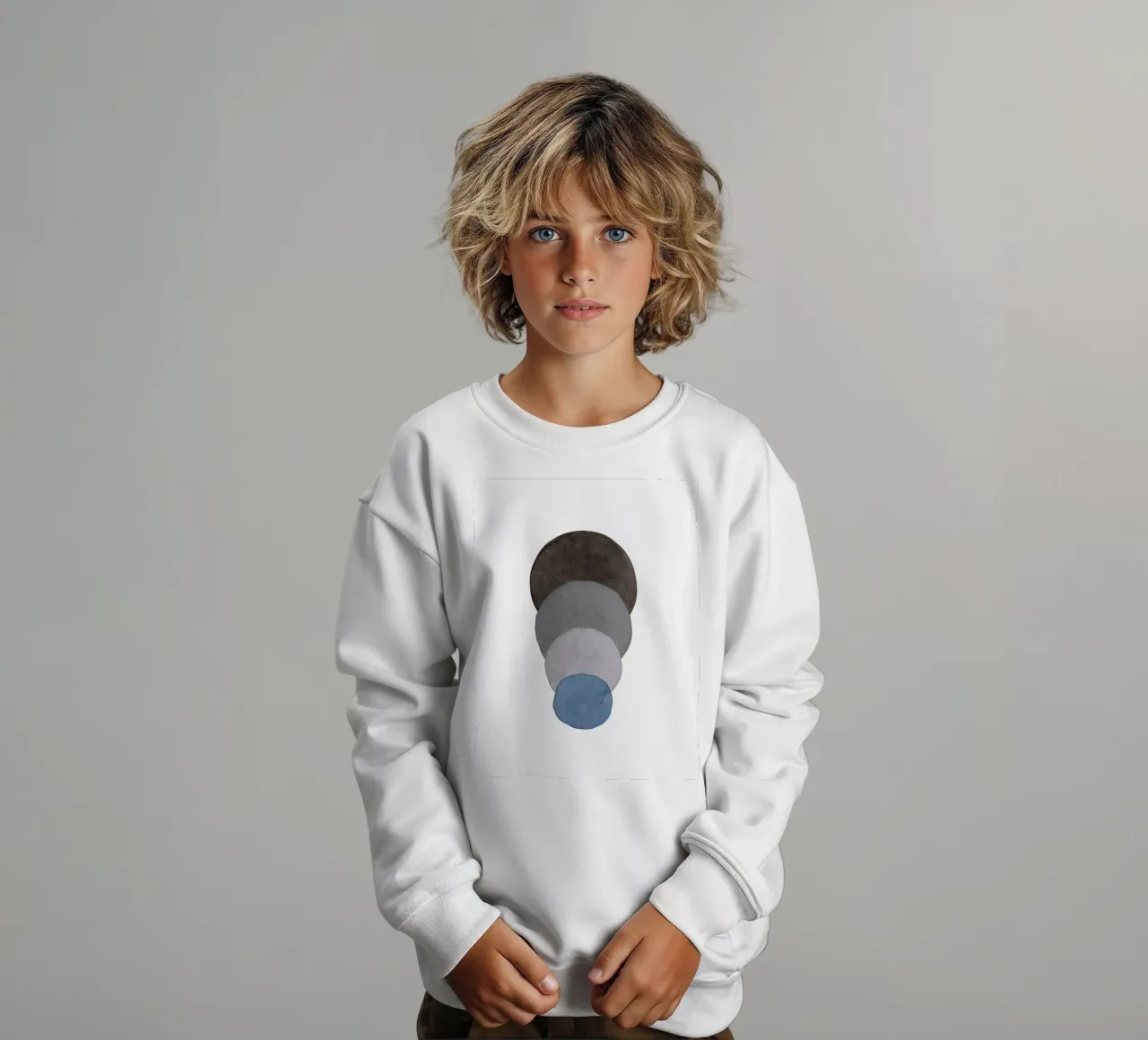 Blu Celeste 03 felpa bambino da WijdevenPrints