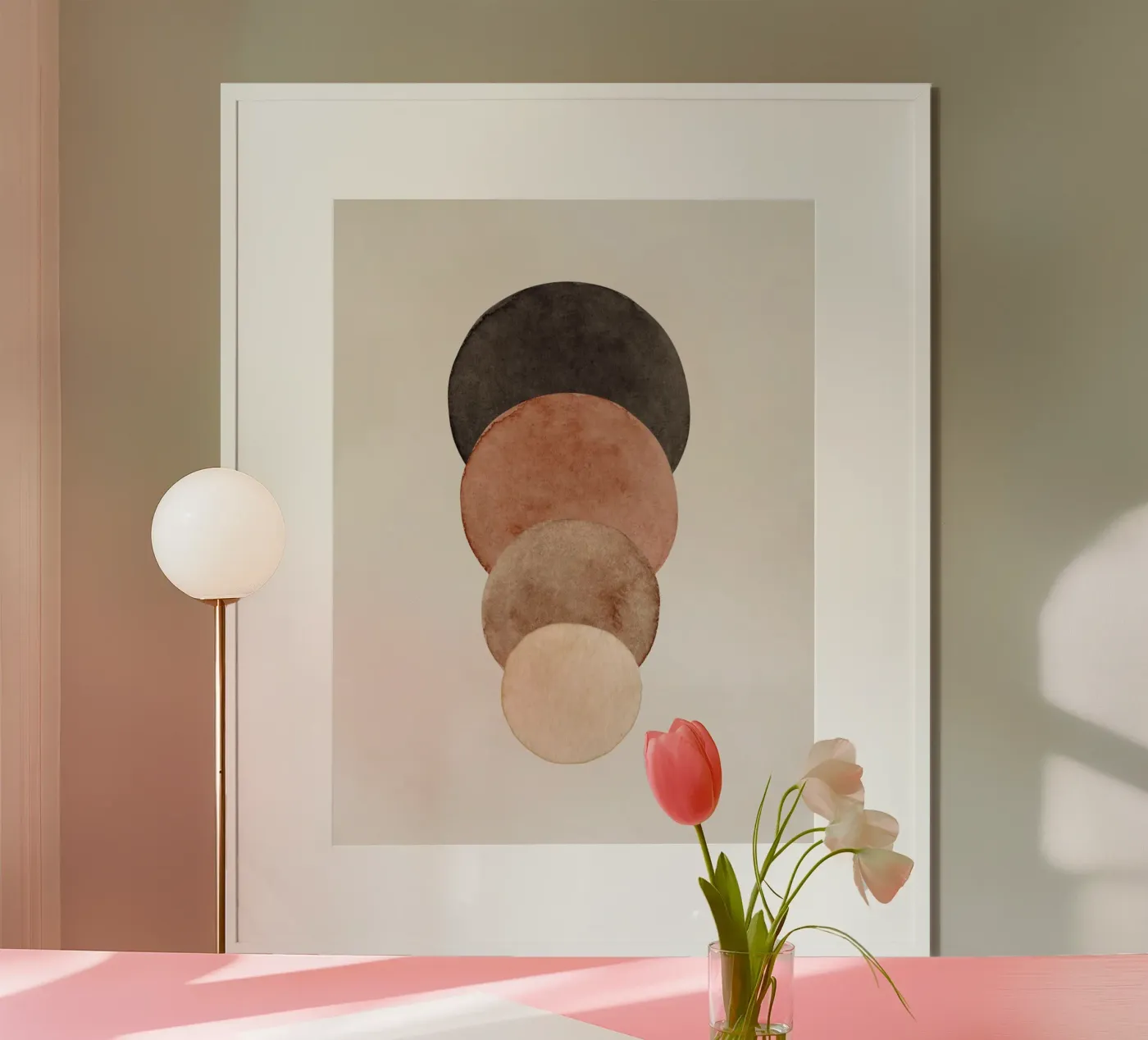 Hemels beige 03 poster van WijdevenPrints
