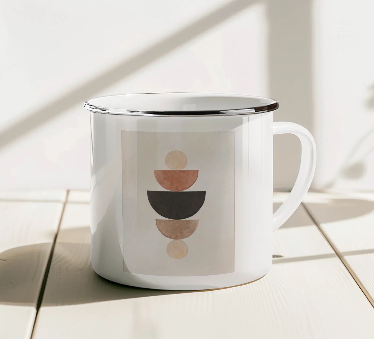 Beige celeste 01 tazza in smalto da WijdevenPrints