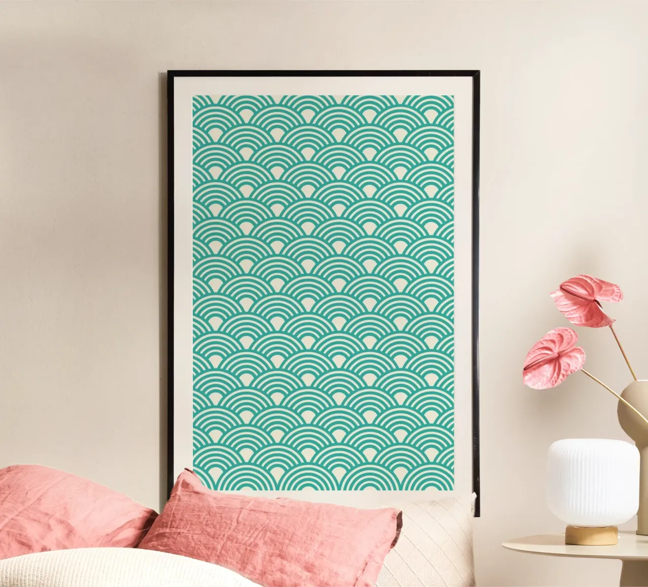 Eastern Waves Light poster con telaio in legno da Bo Lundberg